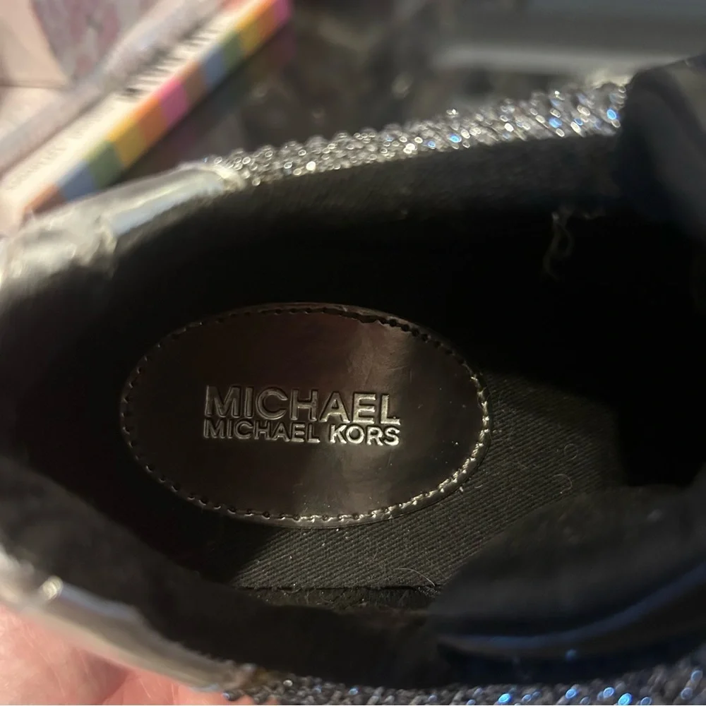 Michael Kors Trendy Jada Trainer Glitter Sparkle Sneakers Size 8